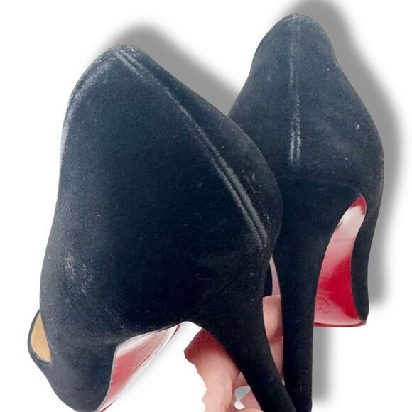 Christian Louboutin - Kate 95 mm Black Suede Pointed Toe Pump Heels Women’s 39 - Picture 6 of 10